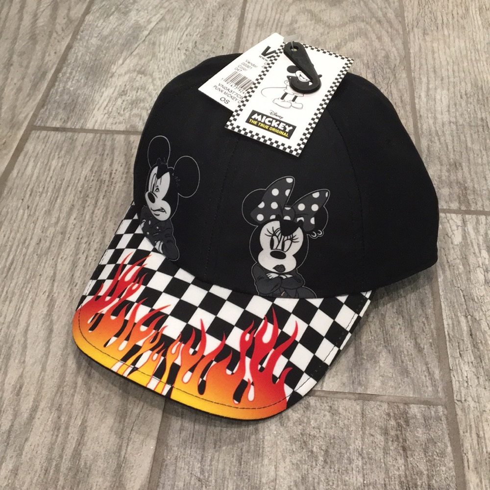 Vans checkerboard flame Minnie Mickey Disney hat